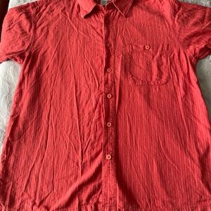 Chereskin Red Casual Shirt XL washable linen blend